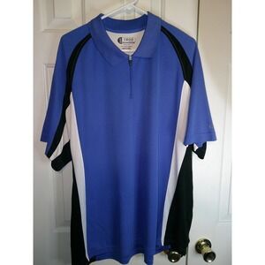 IZOD‎ Golf Polo Shirt Quick Dry Athletic Zip Up Blue Black White XL
